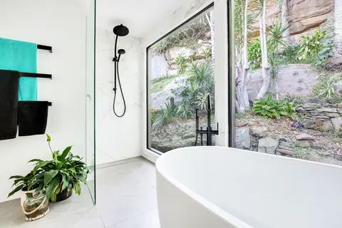 newport-walk-in-shower-garden-view-480 Newport house alterations and additions by Northern Beaches Designs
